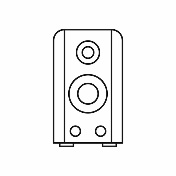 Icono de altavoz de sonido negro, estilo de esquema — Vector de stock