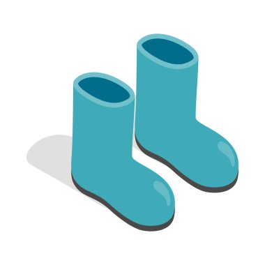 Lastik çizmeler simgesi, izometrik 3d stili