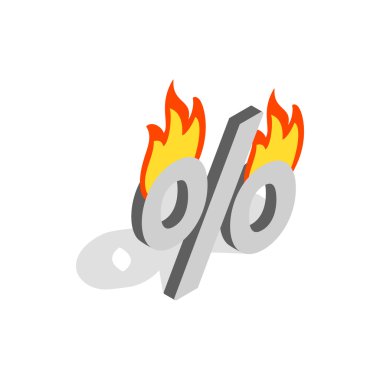 Son dakika indirimler simgesi, izometrik 3d stili