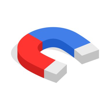 Mıknatıs simgesini, izometrik 3d stili