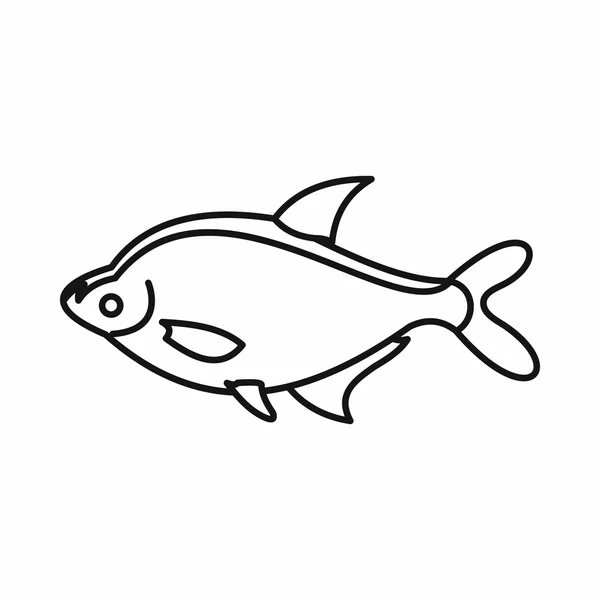 Icono de pescado, estilo de esquema — Vector de stock