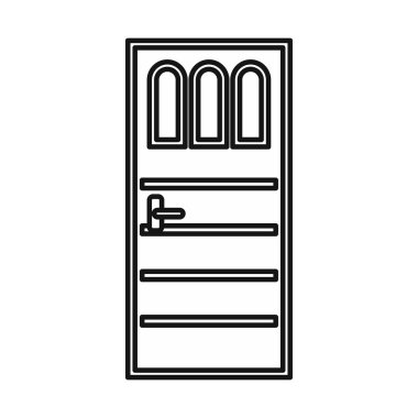 Üç bardak simgesi olan ahşap kapı