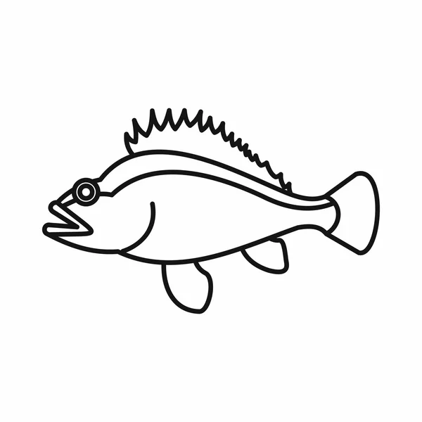 Rose fish, Sebastes norvegicus icon, outline style — Stock Vector