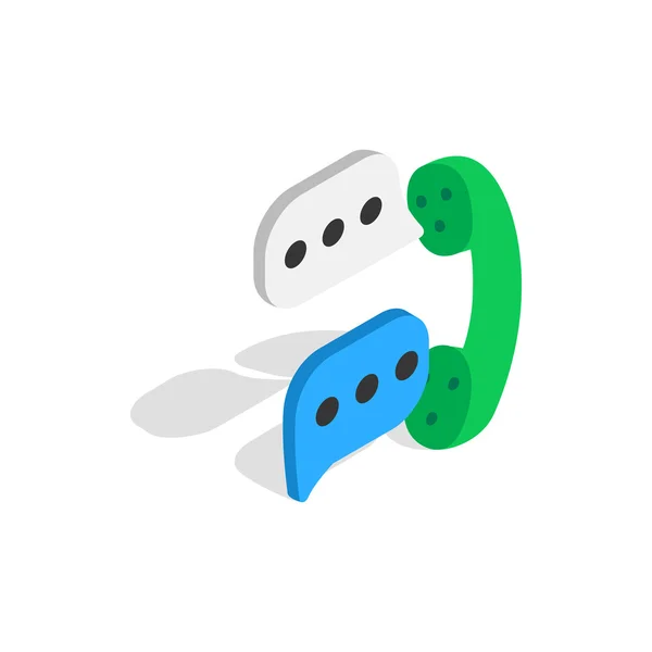 Talking on phone icon, isometric 3d style — Stock Vector