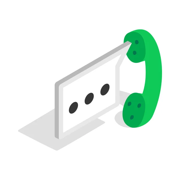 Beratung per Telefon-Icon, isometrischer 3D-Stil — Stockvektor