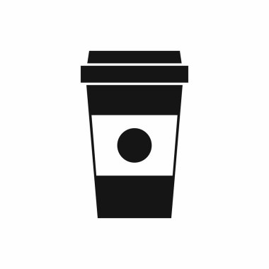 Kağıt bardak kahve simgesinin, basit tarzı