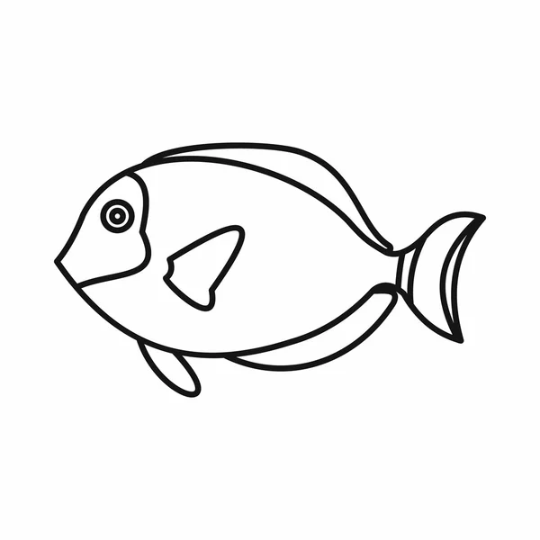 Ikona ryby chirurg, styl konturu — Wektor stockowy