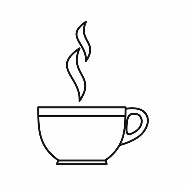 Copa de vidrio del icono del té, estilo de contorno — Vector de stock