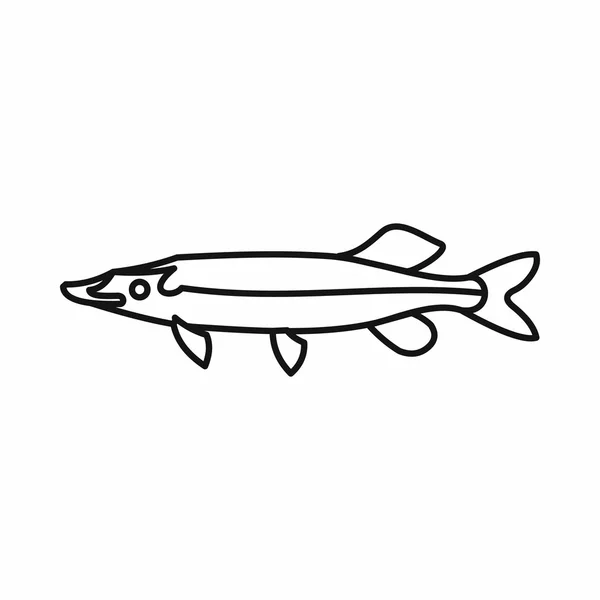 秋刀鱼图标，大纲样式 — 图库矢量图片