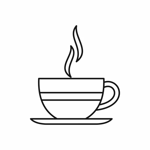 Taza de icono de bebida caliente, estilo de esquema — Vector de stock