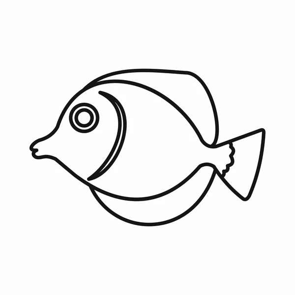 Pescado espiga, Zebrasoma flavescens icono — Vector de stock