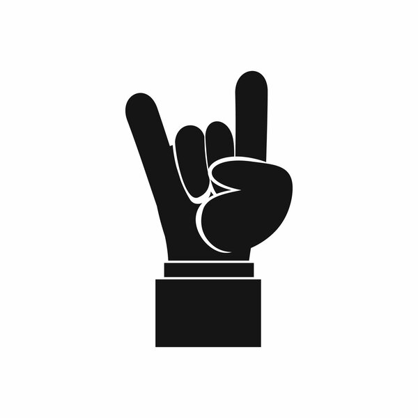 Знак "Rock and Roll hand sign", простой стиль
