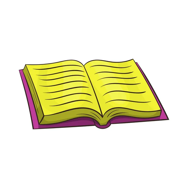 Icono de libro abierto en estilo de dibujos animados — Vector de stock