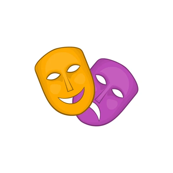 Comedy and tragedy theatrical masks icon — Stock Vector