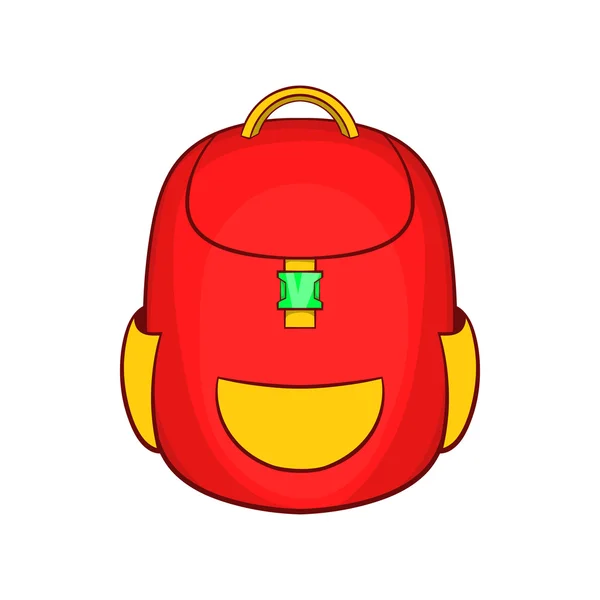 Mochila roja icono en estilo de dibujos animados — Vector de stock