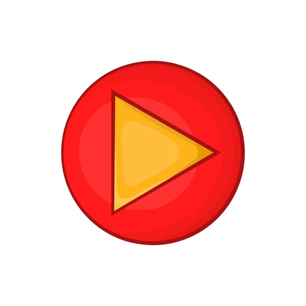 Rotes Play-Button-Symbol im Cartoon-Stil — Stockvektor