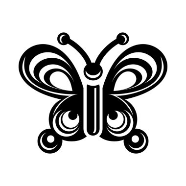 Kelebek kanat desenleri simgesi, basit tarzı