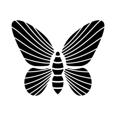Kanatları simgesini çizgili desenli kelebek