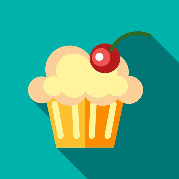 Muffin εικονίδιο, επίπεδη στυλ — Διανυσματικό Αρχείο