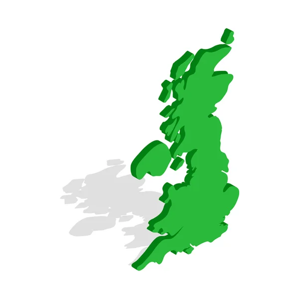 Карта Великобритании икона, изометрический 3d стиль — стоковый вектор