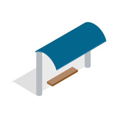 Toplu taşıma dur simgesi, izometrik 3d stili