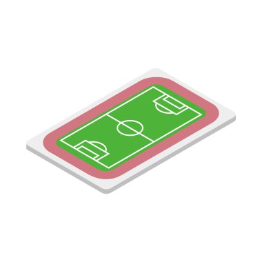 Futbol alan simgesi, izometrik 3d stili