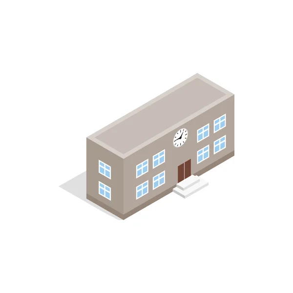 学校建筑图标，等距 3d 风格 — 图库矢量图片