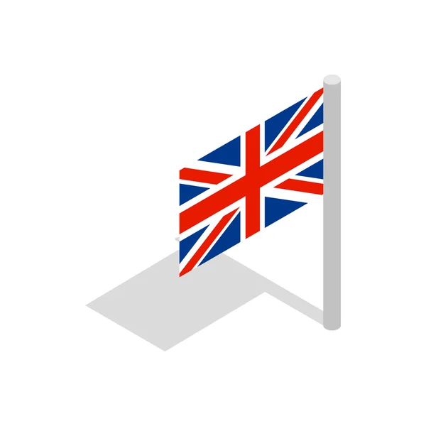 Icona bandiera britannica, stile isometrico 3d — Vettoriale Stock