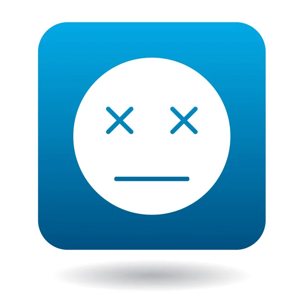 Dead emoticon icon, simple style — Stock Vector