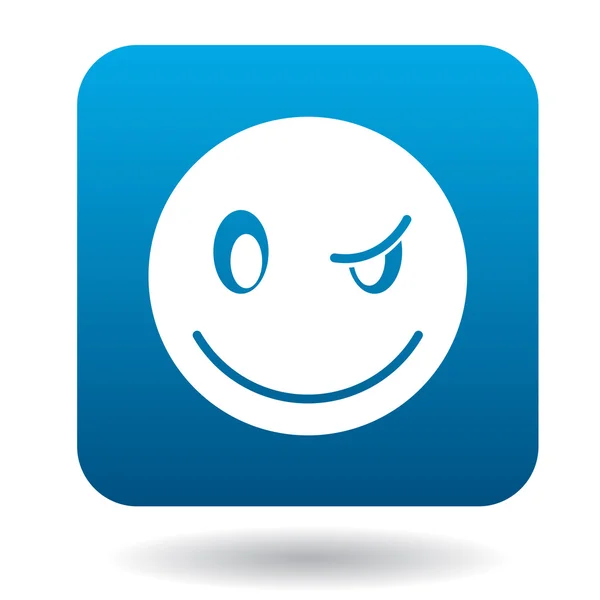 Eyewink suspicious emoticon icon, simple style — Stock Vector