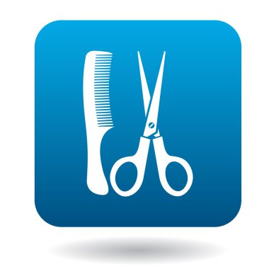 Tarak ve makas simgesi, basit tarzı