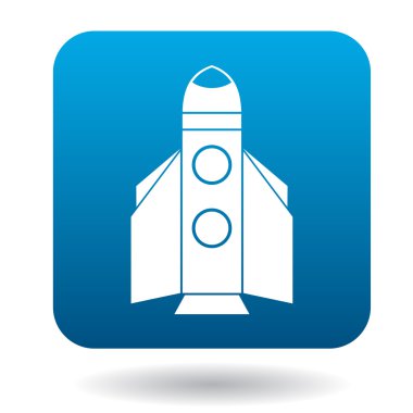 Uzay mekiği Roket fırlatma simgesi, düz stil