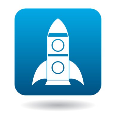 Düz stil alanı roket simgesini