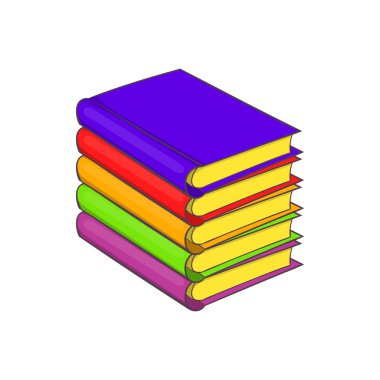 Kitap simgesi, karikatür tarzı yığını