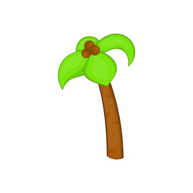 Palmiye ağacı hindistancevizi simgesi, karikatür tarzı ile