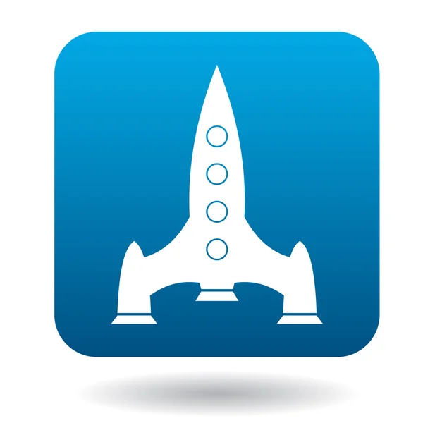 Space rocket icon in flat style — Stock Vector