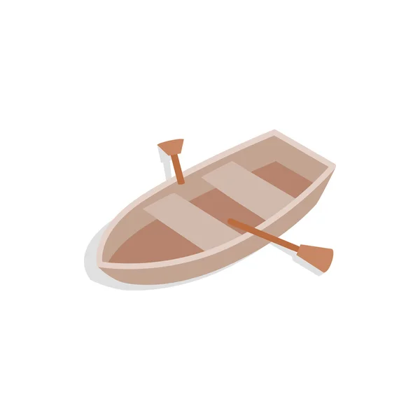Barco com remos ícone, estilo 3D isométrico — Vetor de Stock