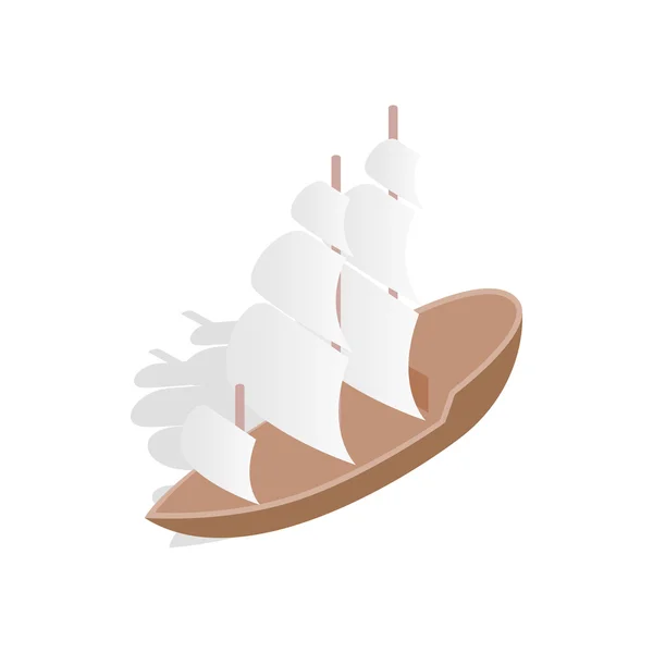 Icona barca a vela, stile isometrico 3d — Vettoriale Stock