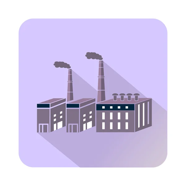 Значок крупного химического завода, плоский стиль — стоковый вектор