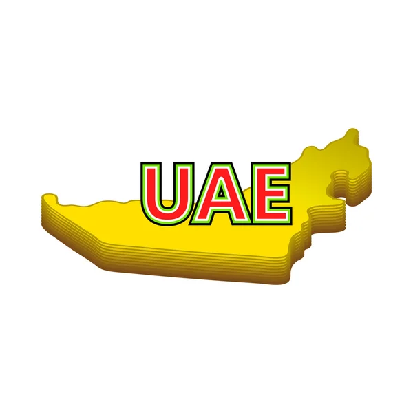 Mappa dell'icona degli Emirati Arabi Uniti, stile cartone animato — Vettoriale Stock