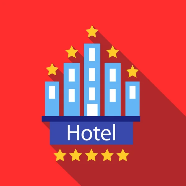 Hotel 5 estrellas icono, de estilo plano — Vector de stock