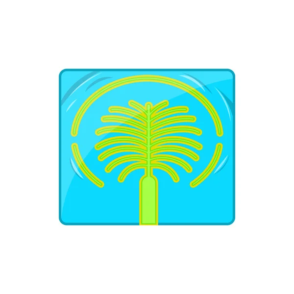 Artificial Islands in UAE icon, cartoon style — Stock Vector