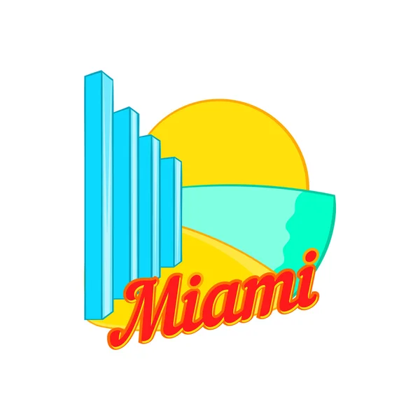 Zeichen miami icon, cartoon style — Stockvektor