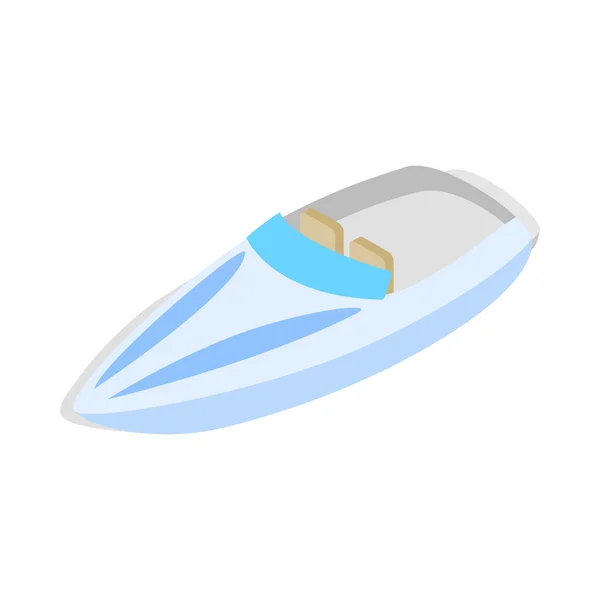 Niebieski prędkość łodzi ikona, izometryczny styl 3d — Wektor stockowy