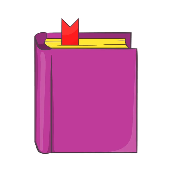 Thick book with bookmark icon, cartoon style — Stock Vector