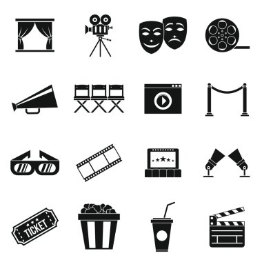 Sinema Icons set, basit tarzı