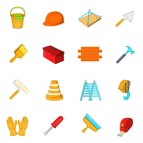 Arbeitswerkzeuge Icons Set, Cartoon-Stil — Stockvektor