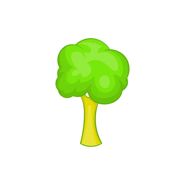 Icône arbre vert, style dessin animé — Image vectorielle