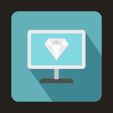 Bilgisayar monitörü ile baklava simgesini