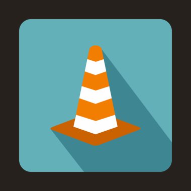 Düz stil trafik koni simgesi